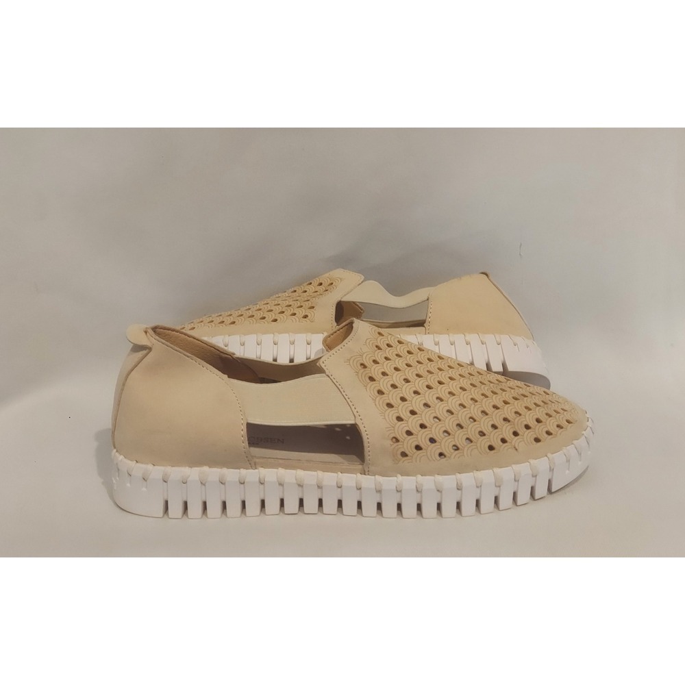 Ilse Jacobsen Hornbaek Womens Tulip Beige Slip-Ons Flats Loafers Size 8 #3171